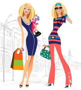 vector-girls-shopping